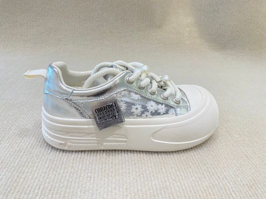 Pearl Flower Womens Leather Casual Shoes Breathable Soft And Heightening